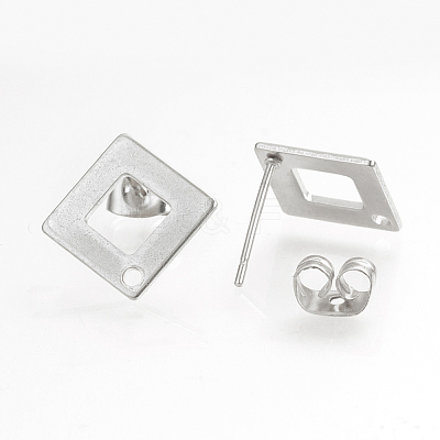 Tarnish Resistant 304 Stainless Steel Stud Earring Findings X-STAS-Q223-07A-1