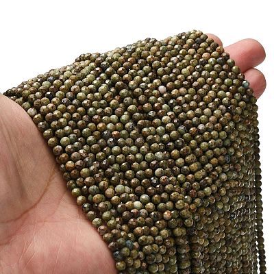 Natural African Turquoise(Jasper) Beads Strands G-RM2025524-A02-4mm-1