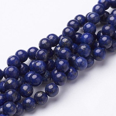 16 inch Grade A Round Dyed Natural Lapis Lazuli Beads Strand G-GSR4mmC123-1