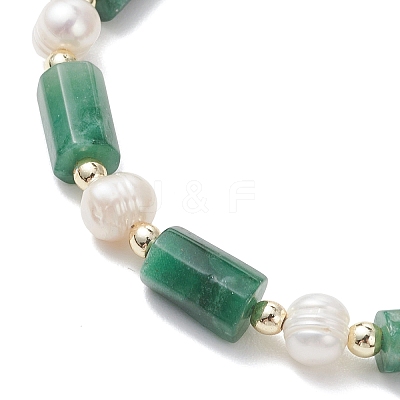 Natural Lapis Lazuli/Natural Apatite/Natural Hawk's Eye/Natural Emerald Column Beaded Bracelets for Women BJEW-JB13115-1