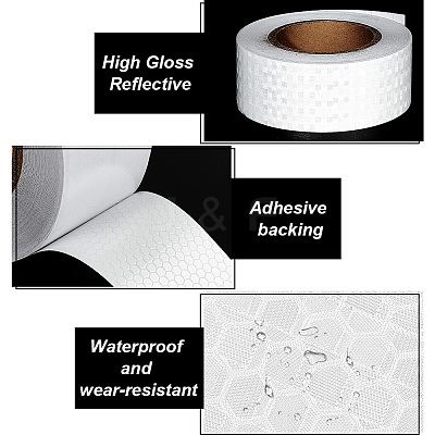 Honeycomb Patern PVC Reflective Self Adhesive Safety Tapes for Cars DIY-WH0430-382-1