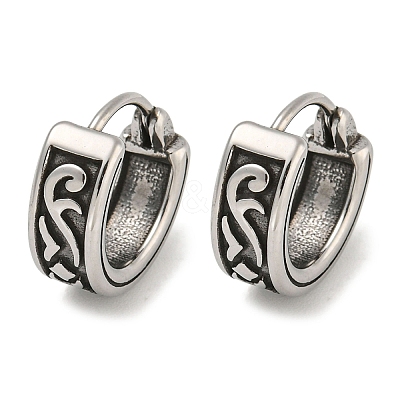 316 Surgical Stainless Steel Hoop Earrings EJEW-D096-23H-AS-1