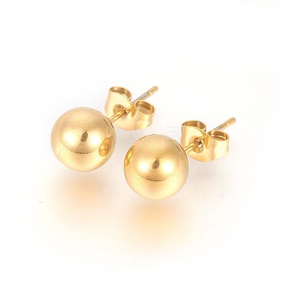 PVD Vacuum Plating 304 Stainless Steel Stud Earrings X-EJEW-E244-B01-G-1