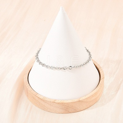 201 Stainless Steel Oval Link Chain Bracelets for Women BJEW-G767-01F-P-1