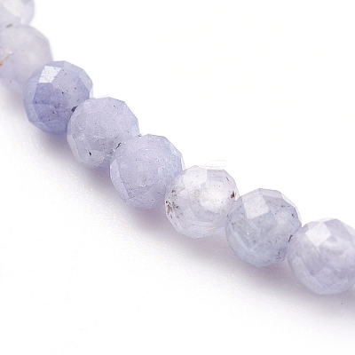 Faceted Natural Tanzanite Beaded Bracelets for Women BJEW-JB05928-01-1