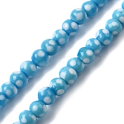 Handmade Lampwork Beads LAMP-D002-6mm-01G-1