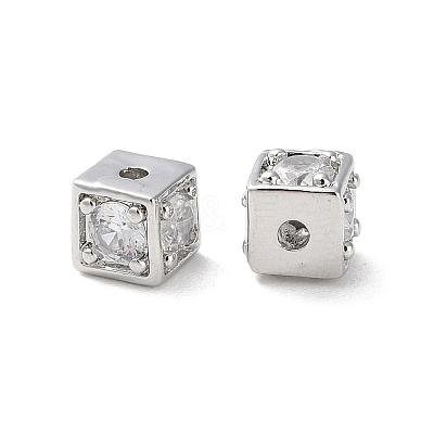 Brass Micro Pave Clear Cubic Zirconia Beads KK-Z049-03P-1