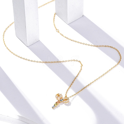 925 Sterling Silver Colorful Cubic Zirconia Constellation Pendant Cable Chain Necklaces for Women STER-R009-01G-01-1