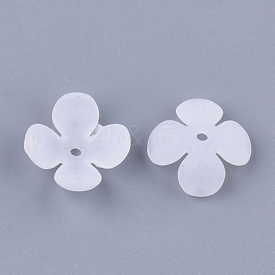 4-Petal Transparent Acrylic Bead Caps FACR-T001-14-1