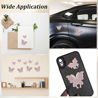 10Pcs 2 Styles Glass Rhinestone Car Stickers STIC-GF0001-42C-1