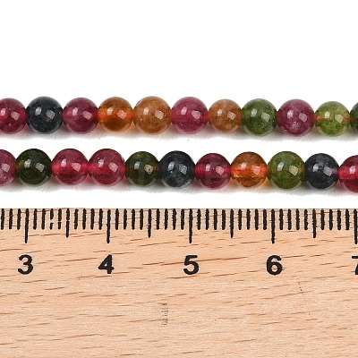 Natural Green Jade Imitation Tourmaline Beads Strands G-B046-08D-4mm-1