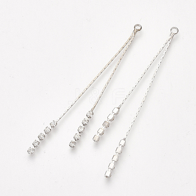 Brass Chain Tassel Big Pendants KK-T032-167P-1