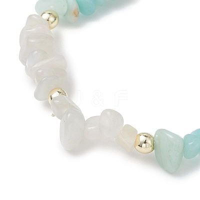Natural & Synthetic Mixed Gemstone Chip Beads Stretch Bracelets for Women BJEW-JB13107-1