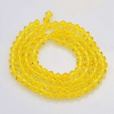 Faceted Bicone Glass Beads Strands X-EGLA-P017-4mm-05-1