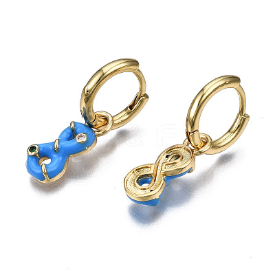 Brass Micro Pave Cubic Zirconia Huggie Hoop Earrings EJEW-T014-44G-NF-1