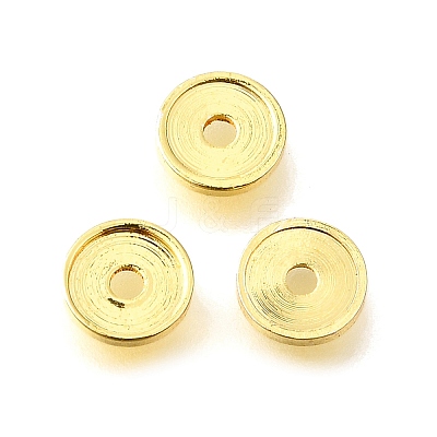 Flat Round Brass Beads KK-L230-04G-1