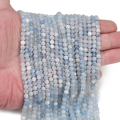Natural Aquamarine Beads Strands G-L625-B02-4x4mm-1