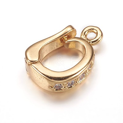 Brass Cubic Zirconia Enhancer Shortener Bails ZIRC-K070-16G-1