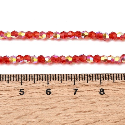 AB Color Plated Transparent Glass Beads Strands GLAA-G127-01B-1