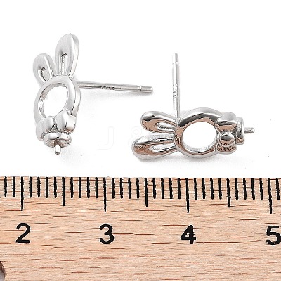 925 Sterling Silver Stud Earrings Findings EJEW-B038-07P-1