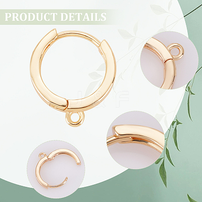 20Pcs 2 Style Brass Hoop Earring Findings KK-AR0003-24-1
