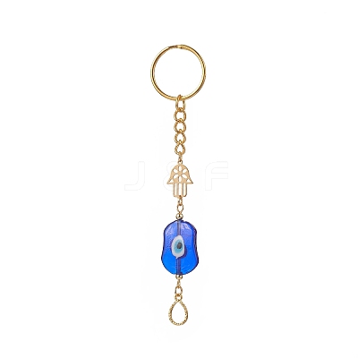 Evil Eye 201 Stainless Steel Hamsa Hand/Hand of Miriam Keychains KEYC-JKC00467-1