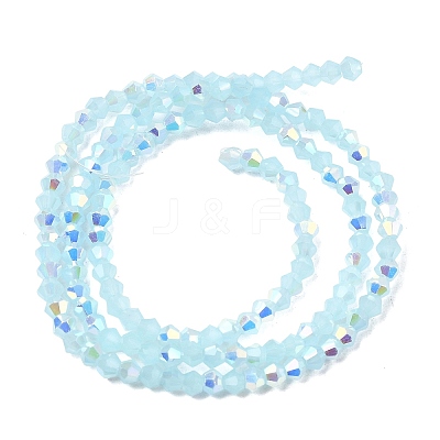 AB Color Plated Opaque Glass Beads Strands GLAA-G127-02E-1