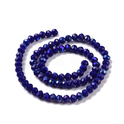 Electroplate Opaque Solid Color Glass Beads Strands EGLA-A034-P4mm-L12-1