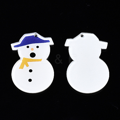 Transparent Printed Acrylic Pendants KY-S163-341-1