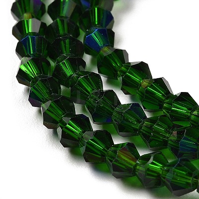 Transparent Electroplate Glass Beads Strands GLAA-F029-4mm-D25-1