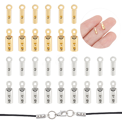 200Pcs 4 Style 316 Surgical Stainless Steel Folding Crimp Ends FIND-UN0001-31-1
