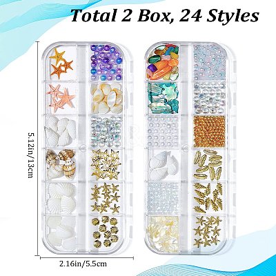 Ocean Theme Natural Shell & Resin & Plastic & Alloy Nail Art Decoration MRMJ-CP0001-34E-1