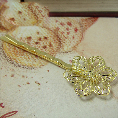 Zinc Alloy Hair Bobby Pin Findings OHAR-PW0001-028G-1