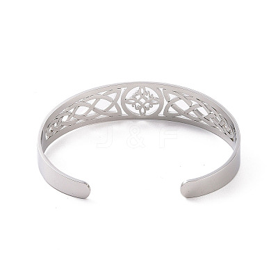 Non-Tarnish 304 Stainless Steel Cuff Bangles BJEW-M234-03P-1