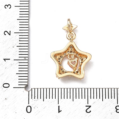 Brass Micro Pave Cubic Zirconia Pendants KK-C168-04G-1