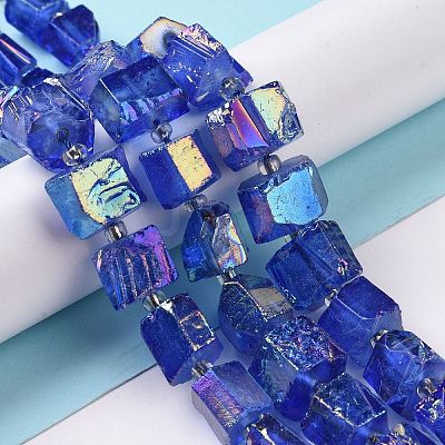 Electroplated Natural Quartz Beads Strands G-G767-02-M-1
