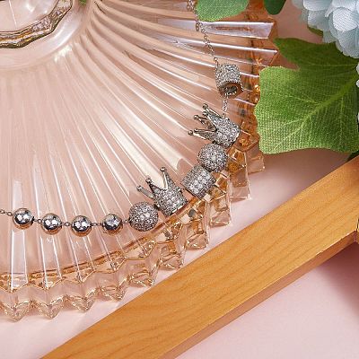 6Pcs 3 Styles Brass Micro Pave Cubic Zirconia Beads ZIRC-SZ0001-17-1