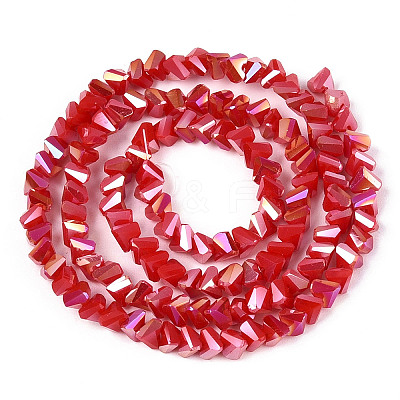 Electroplate Opaque Glass Beads Strands GLAA-N022-4mm-02-1