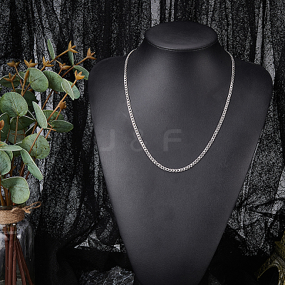 1Pc 304 Stainless Steel Cuban Link Chain Necklaces for Men Women NJEW-BM0001-08E-1