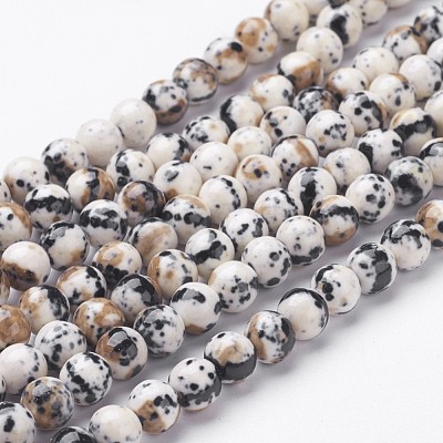 Synthetic Ocean White Jade Bead Strands X-G-J350-10mm-03-1
