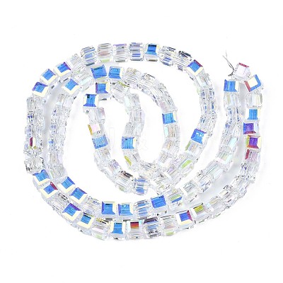 Electroplate Transparent Glass Beads Strands EGLA-N002-17A-B01-1