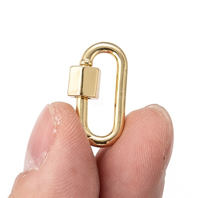 Brass Screw Carabiner Lock Charms KK-T047-08G-1