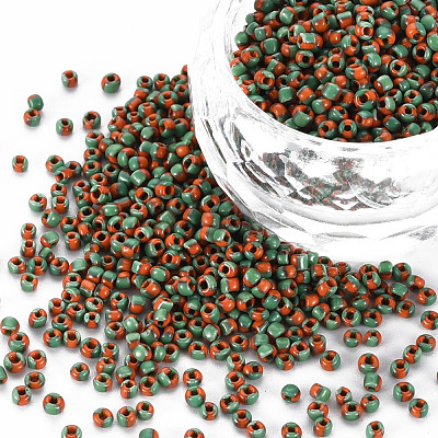 12/0 Two Tone Opaque Glass Seed Beads SEED-T006-01A-A01-1
