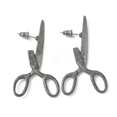Alloy Scissor Stud Earrings for Unisex EJEW-V006-07-1