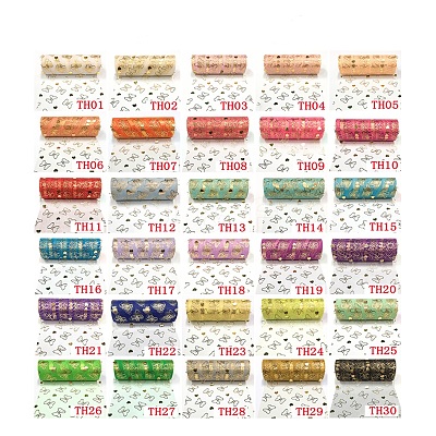 Bowknot & Heart Deco Mesh Ribbons OCOR-I005-G-1