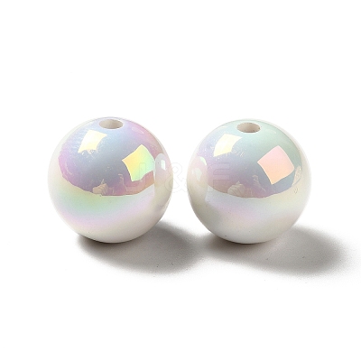 UV Plating Rainbow Iridescent Acrylic Beads X-PACR-D070-01F-1