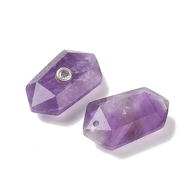 Natural Amethyst Faceted Pendants G-B151-02J-1