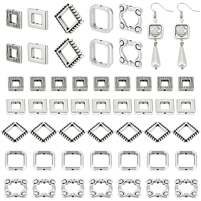 125Pcs 5 Styles Tibetan Style Alloy Bead Frame FIND-PH0026-71-1