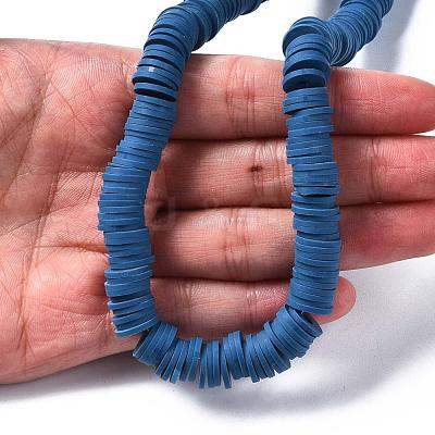 Flat Round Handmade Polymer Clay Beads CLAY-R067-10mm-44-1