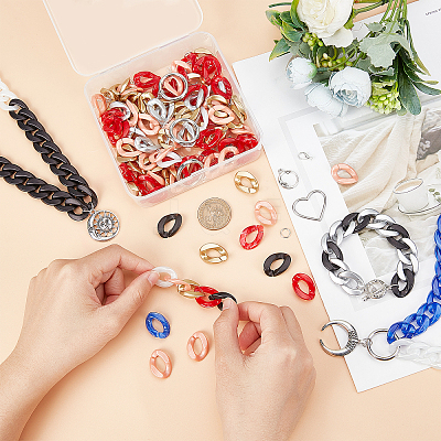 DIY Curb Chains Bracelets Necklaces Making Kits DIY-PH0009-27-1